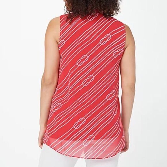 Susan Graver Sleevless Lined Chiffon Tunic - Picture 2 of 4